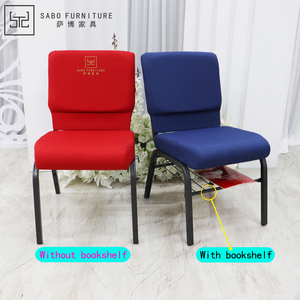 Chaises d'église rembourrées à emboîtement en gros, chaises d'auditorium à cadre métallique rembourré en tissu, mobilier de théâtre empilable et économique - Product Image 4