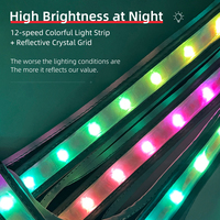 Gilet de loisirs pour chien en polyester rayé, écologique, avec 9 couleurs LED et 12 modes d'éclairage, pour les promenades nocturnes