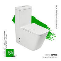 WC monobloc moderne en céramique avec abattant à fermeture douce, économie d'eau, double chasse, à poser au sol, pour usage domestique et commercial