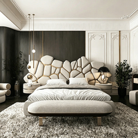 Lit en cuir de luxe italien - Style King Size - Cadre en bois moderne pour une expérience de lit double confortable