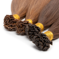 Extensions de cheveux bouclés à pointe plate, Balayage Ombré Blond, Cheveux Humains Remy, Extensions à la Kératine Pré-Collées, Extensions à la Fusion Pré-Collées