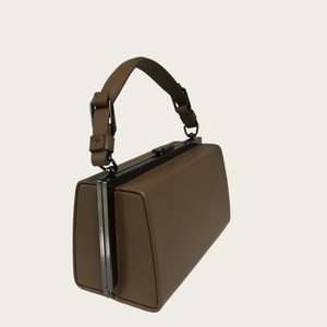 Customization Minimalist PU Leather Square Classic Clutch Bag with Top Handle <b>Medium</b> Hardness All Seasons Women's <b>Handbag</b> - Product Image 2