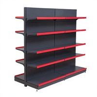 Étagère de supermarché robuste et durable à 5 niveaux en acier pour magasin de proximité avec porte-étiquette de prix, livraison mondiale