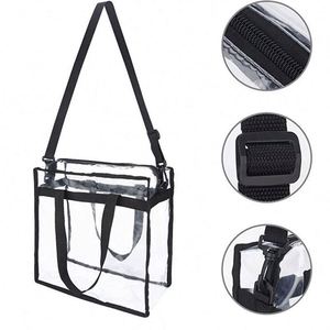 Sac fourre-tout transparent personnalisé grand format élégant avec impression de lettres, sac de plage en PVC transparent, sac à bandoulière, sacs de voyage et de shopping en gelée pour femme - Product Image 2
