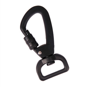 Anodized Wholesale Ultra Sturdy Inner 2CM Square End Auto Self Locking Swivel Carabiner, Swivel Snap Hook Dog Leash Carabiner