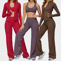 Ensemble de vêtements de sport de luxe pour femmes, 4 pièces, vestes de sport, débardeurs, vêtements de yoga, leggings de course, vêtements d'entraînement, OEM ODM