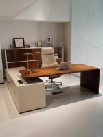 Escritorio Ejecutivo/de Director de Alta Calidad y Lujo, Mesa para Computadora, Estación de Trabajo Ejecutiva Refinada y Minimalista