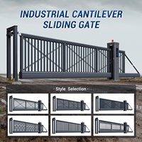 Automatische zware cantilever schuifpoort van composiet, hoofdingang voor commerciële toepassing, elektrische buitenpoort, schuifpoort voor hekwerk