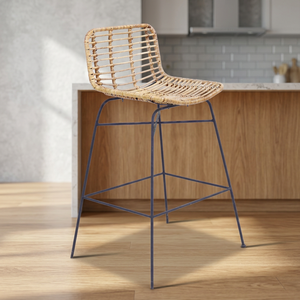 Tabouret de bar moderne en fer et plastique avec structure métallique, design contemporain pour usage domestique ou en bar - Product Image 6