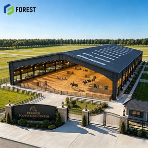 Structure de bâtiment d'arène équestre moderne en acier à haute capacité de charge, grande portée, préfabriquée, pour l'entraînement des chevaux - Product Image 1