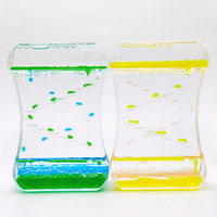 Minuteur à mouvement liquide coloré anti-stress, outil d'apprentissage OEM, vente en gros, sablier à huile liquide bicolore