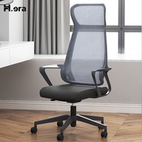 Chaise de bureau ergonomique moderne en maille, dossier haut, chaise de direction pivotante avec appui-tête et accoudoirs réglables