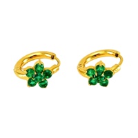 Anting-anting Huggie Fashion dari Baja Anti Karat Grosir, Lapisan Emas 18K, Bunga Minimalis, Anting Hoop Acero untuk Wanita