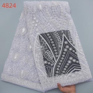 Venta Directa de Fábrica 4824, Tela Nigeriana con Lentejuelas y Cuentas a Precio Razonable, Diseños Aso Oke para Fiestas de Mujeres Nigerianas - Product Image 2