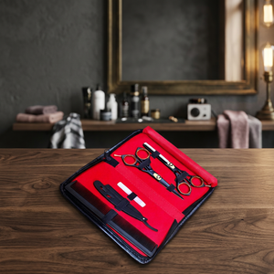 ASAP Professional <b>Hair</b> Cutting Set Customized Logo Stainless Steel Right-Handed Long Handle <b>Hair</b> <b>Thinning</b> <b>Scissors</b> Adjustable - Product Image 4