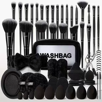 Ensemble de 65 pinceaux de maquillage de qualité supérieure, outils cosmétiques multifonctionnels avec éponge, bol de lavage, logo personnalisé, vente en gros, approvisionnement en vrac