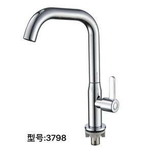 Robinet d'évier de cuisine au design moderne Robinet monotrou en acier inoxydable 304 avec long col Robinet de cuisine en laiton pour lavabo - Product Image 3