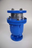 Válvula de Escape de Aire de Doble Orificio con Brida, Válvula de Descarga Compuesta con Cuerpo de Hierro Dúctil para Sistema de Drenaje de Aguas Residuales y Agua Potable
