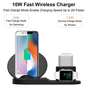 Chargeur sans fil <span class=keywords><strong>3</strong></span> en 1 rapide et intégré CE Dock support de charge chargeur de téléphone sans fil 10W pour <span class=keywords><strong>iphone</strong></span> pour iWatch pour <span class=keywords><strong>airpods</strong></span> - Product Image 3