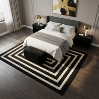Zeitgenössischer Schwarz-Weißer Geometrischer Luxus-Teppich Umweltfreundliche Moderne Wohnraumdekoration für Wohnzimmer und Schlafzimmer