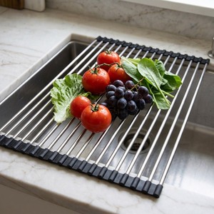 Escurridor de Platos Enrollable de Acero Inoxidable 304 para Colocar Sobre el Fregadero, con Logotipo Personalizado y Embalaje para Vendedores de <span class=keywords><strong>Amazon</strong></span> (OEM/ODM) - Product Image 3