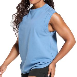 Camiseta sin Mangas de Algodón Puro con Logotipo Personalizable, Versión Casual Holgada de Verano para Mujer - Product Image 2