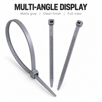 Attaches en nylon PA66 gris RAL 7035 en gros, 100 pièces par sac, service de personnalisation du logo, 2,5 mm, 3,6 mm, 4,8 mm, approvisionnement en vrac, attaches de câble en nylon