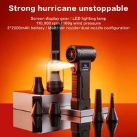 Certifié PPWR. Souffleur d'air comprimé portable 110000 tr/min pour ventilateur 80W rechargeable 4000mAh avec lumière LED pour écran, clavier, PC, voiture