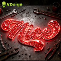 Lettres en relief LED personnalisées XDsign, enseigne 3D, décoration publicitaire scintillante, éclairage anti-corrosion, certifiées CE, pour voiture