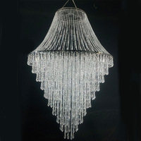 Luminaires de mariage : Rideau de perles acryliques, Pendentifs transparents de luxe, Luminaire de plafond pour la décoration de plafond de salle de banquet de mariage, Lustres