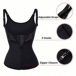 Women Breathable Eco-Friendly Shapewear <b>Underbust</b> Corset Body Shaper Waist Trainer Spandex/Nylon Vest Girdle Sport Workout Black - Product Image 4