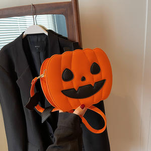 Nouveau sac à main Halloween en forme de citrouille pour femme, design original, forme irrégulière, bandoulière unique, fermeture éclair, polyvalent, petit sac bandoulière - Product Image 2