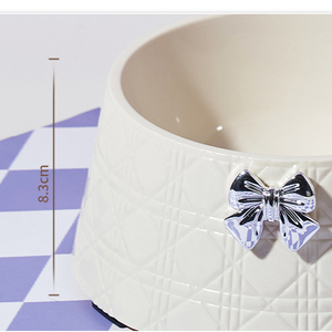 <b>Bow</b>-Knot Neck-Protecting Pet Bowl - Anti-Slip <b>Large</b> Capacity Wholesale - Product Image 2