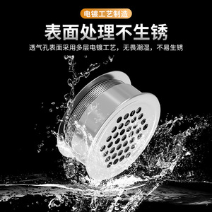Couvercle de ventilation double face en acier inoxydable, rond, pour dissipation de la chaleur des évacuations d'armoires - Product Image 3