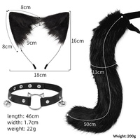 Ensemble Oreilles de Chat Réalistes et Queue de Renard pour Cosplay d'Halloween, Oreilles et Queue de Bête Anime, Bandeau et Pince à Cheveux pour Enfants, Vente en Gros