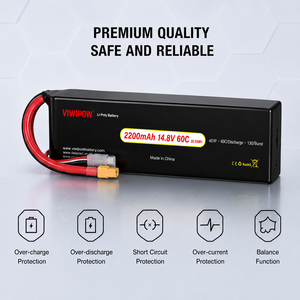 Baterai Drone LiPo VIWIPOW 2200mAh 14.8V 60C 4S XT60/XT90 Custom Plug Laris untuk Drone RC FPV UAV Robot Penyemprot Pertanian - Product Image 4