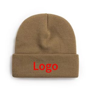100% acrylique personnalisé tricoté chapeau RTS 70 couleur unie bonnet 85 grammes blanc hiver chapeau en gros avec logo personnalisé broderie - Product Image 3
