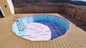 <span class=keywords><strong>Precio</strong></span> barato al aire libre Anti-viento Jardín Privacidad Wpc Valla 6 pies * 6 pies con <span class=keywords><strong>postes</strong></span> de aluminio - Product Image 6