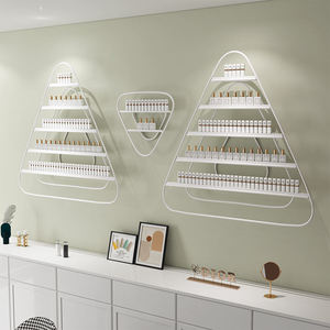 Estante Triangular para Esmaltes de Uñas, Soporte de Exhibición para Manicura, Estante Colgante de Pared, de Hierro Forjado, para Tiendas de Uñas - Product Image 1