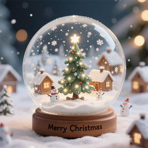 رخيصة لون مخصص زينة عيد الميلاد الزجاج كرة الثلج تذكارية قرية عيد الميلاد سنو غلوب - Product Image 5