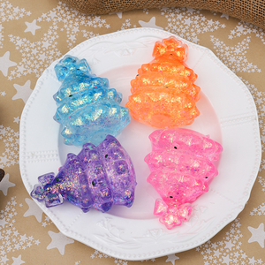 TPR Stress <b>Christmas</b> <b>Tree</b> Glow Dark Squishies Hands Grip Toys Candy Squeeze Toy Glitter Slow Rising Stress Relief Sensory Toy - Product Image 2