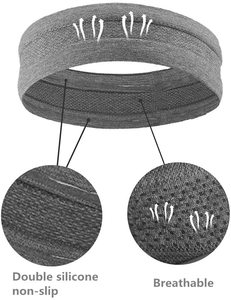Logo personnalisé Bandeaux d'entraînement Bandeaux pour cheveux de sport Bandeau antidérapant évacuant l'humidité pour les femmes qui courent - Product Image 2