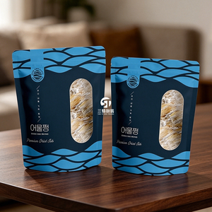 Sachet Doypack Personnalisé Imprimé en BOPP Stratifié Qualité Alimentaire avec Fenêtre pour l'Emballage de Poisson Séché - Product Image 4