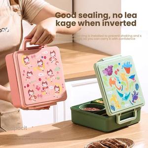 Boîte à lunch pour enfants sans BPA avec couvercle en plastique Nouveau <span class=keywords><strong>compartiment</strong></span> pour sac à dos de retour à l'école Pratique et sûr pour les étudiants - Product Image 4