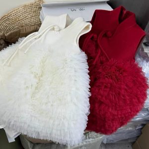 Traditional Chinese Girls Dress Wool Mesh Princess New Year Style With Buttons - Product Image 4
