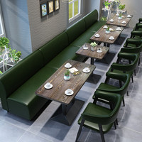 Table à manger carrée de style rétro et chaises de salle à manger en métal, canapés en bois - Meubles de restaurant écologiques et durables pour café-bar