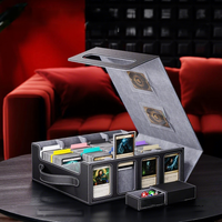 Kotak Penyimpanan Kartu dengan 2 Jendela 4 Baris Kapasitas Besar untuk Kartu Yu-Gi-Oh TCG Commander Kotak Display yang Dapat Disesuaikan
