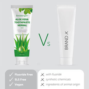 Private Label all'ingrosso naturale a base di erbe alito fresco antibatterico per la pulizia dei denti sbiancamento menta Aloe Vera dentifricio - Product Image 3