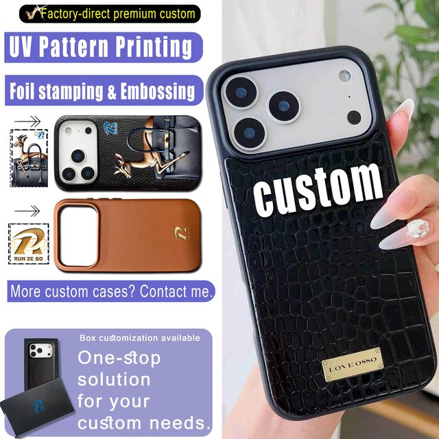 Phone Case Custom PU Leather Crocodile Pattern Shockproof for iPhone