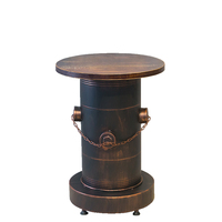 Style industriel vintage durable café bar salon restaurant fer sur mesure baril de fer à huile table PU chaise tabouret de bar ensemble